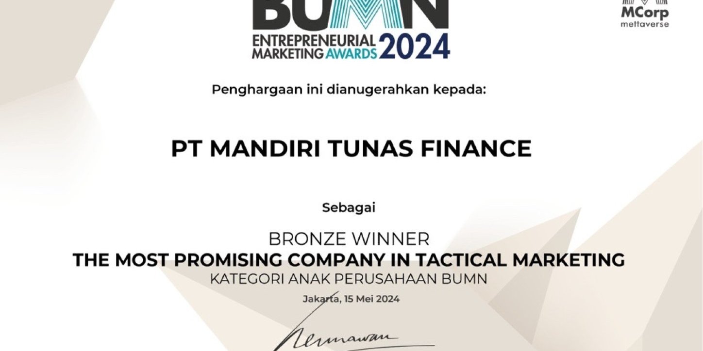 Mandiri Tunas Finance Berhasil Memenangkan BUMN Entrepreneurial Marketing Award 2024